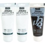 Pack De 3 Tubes 100ML Studio Acrylics 2 Blanc Titane 1 Mars Black