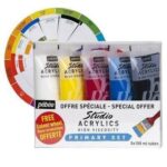 5 Tubes Acrylic Prim 100 ML + Cercle Chromatique