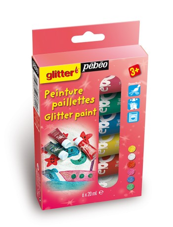 Kit Decouverte Peinture Paillettes 6t20ml